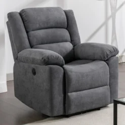 Fauteuil Relax électrique En Tissu Gris BUROLO -Promos Fauteora Magasin fauteuil 18877995