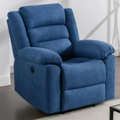 Fauteuil Relax électrique En Tissu Bleu BUROLO 20 Fauteuil Relax électrique En Tissu Bleu BUROLO -Promos Fauteora Magasin fauteuil 18878053
