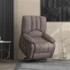 Fauteuil De Relaxation électrique - Fauteuil Releveur Inclinable - Repose-pied Ajustable - Microfibre Polyester Gris -Promos Fauteora Magasin fauteuil 18881231