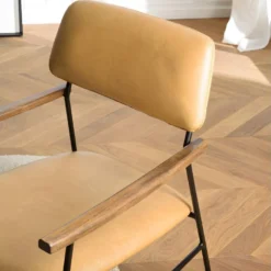 GASTON - Fauteuil Vintage Cuir Structure Métallique Noire -Promos Fauteora Magasin fauteuil 18896433