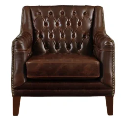 Fauteuil En Cuir COLBERT - Marron