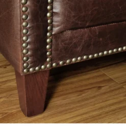 Fauteuil En Cuir Vieilli CASSANDRA - Marron -Promos Fauteora Magasin fauteuil 190179