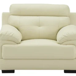 Fauteuil En Cuir De Buffle MANUELLA - Blanc Ivoire 24 Fauteuil En Cuir De Buffle MANUELLA - Blanc Ivoire -Promos Fauteora Magasin fauteuil 19079679