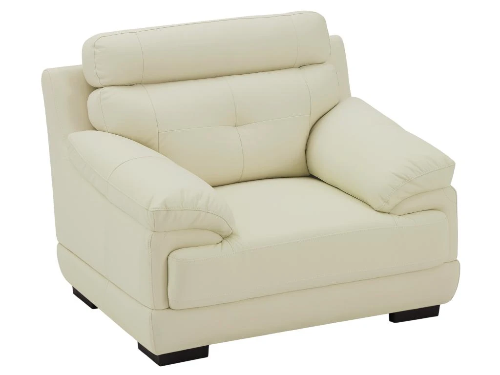 Fauteuil En Cuir De Buffle MANUELLA - Blanc Ivoire 4 Fauteuil En Cuir De Buffle MANUELLA - Blanc Ivoire – Image 2