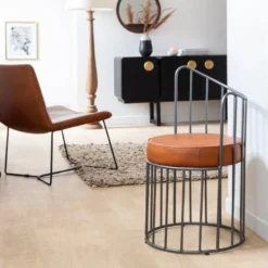 Fauteuil En Cuir Et Métal Aly -Promos Fauteora Magasin fauteuil 19149281