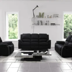 Fauteuil Relax En Microfibre HERNANI - Noir -Promos Fauteora Magasin fauteuil 191495 1