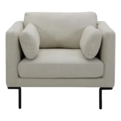 Fauteuil En Tissu Beige Et Pieds En Métal ISABELLA -Promos Fauteora Magasin fauteuil 19162439