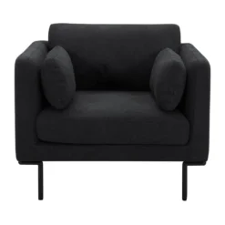 Fauteuil En Tissu Anthracite Et Pieds En Métal ISABELLA -Promos Fauteora Magasin fauteuil 19219609