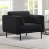 Fauteuil En Tissu Anthracite Et Pieds En Métal ISABELLA -Promos Fauteora Magasin fauteuil 19219623