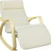 Fauteuil À Bascule Avec Repose-pied Réglable Design Rocking Chair Fauteuil Relax Beige, Fst16-w -Promos Fauteora Magasin fauteuil 19308099