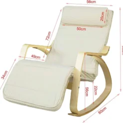 Fauteuil À Bascule Avec Repose-pied Réglable Design Rocking Chair Fauteuil Relax Beige, Fst16-w -Promos Fauteora Magasin fauteuil 19308103