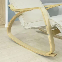 Fauteuil À Bascule Avec Repose-pied Réglable Design Rocking Chair Fauteuil Relax Beige, Fst16-w -Promos Fauteora Magasin fauteuil 19308117