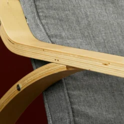 Rocking Chair Fauteuil à Bascule Berçante Avec Repose-pieds Réglable Bouleau+ 1 Pochette, FST18-DG -Promos Fauteora Magasin fauteuil 19308147