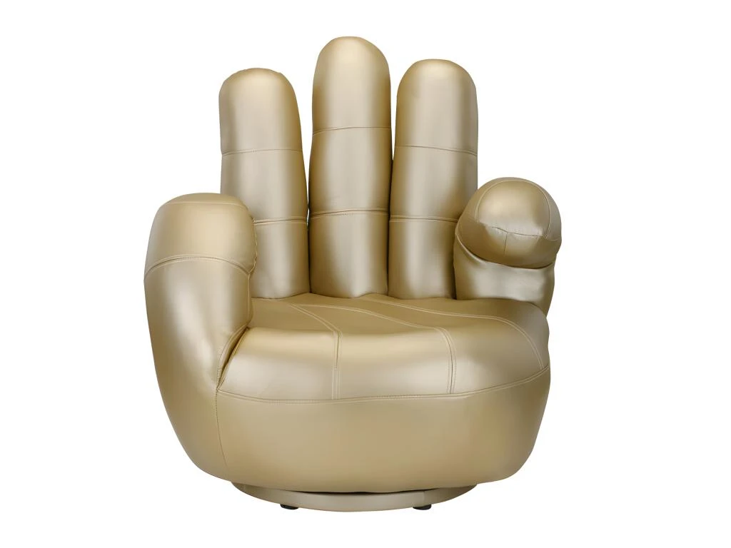 Fauteuil Main Pivotant CATCHY En Simili - Doré 6 Fauteuil Main Pivotant CATCHY En Simili - Doré – Image 4