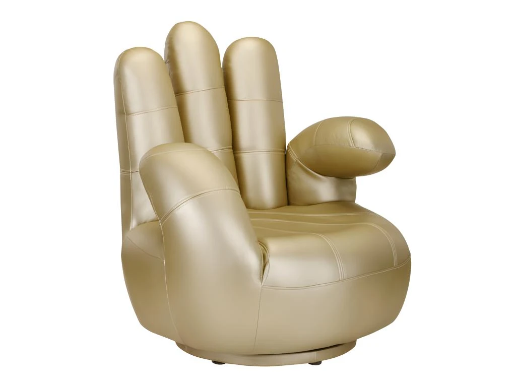 Fauteuil Main Pivotant CATCHY En Simili - Doré 5 Fauteuil Main Pivotant CATCHY En Simili - Doré – Image 3