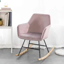 Chaise à Bascule Avec Accoudoirs Fauteuil De Relaxation Pieds Confortable Haute Qualité Élégant (Rose),SoBuyFST68-P -Promos Fauteora Magasin fauteuil 19421307