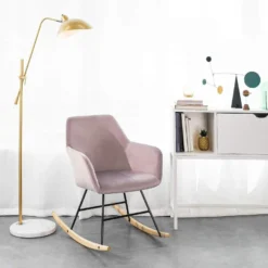 Chaise à Bascule Avec Accoudoirs Fauteuil De Relaxation Pieds Confortable Haute Qualité Élégant (Rose),SoBuyFST68-P -Promos Fauteora Magasin fauteuil 19421311