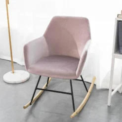 Chaise à Bascule Avec Accoudoirs Fauteuil De Relaxation Pieds Confortable Haute Qualité Élégant (Rose),SoBuyFST68-P -Promos Fauteora Magasin fauteuil 19421317