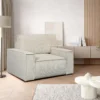 Fauteuil En Velours Côtelé Beige AMELIA -Promos Fauteora Magasin fauteuil 19429435