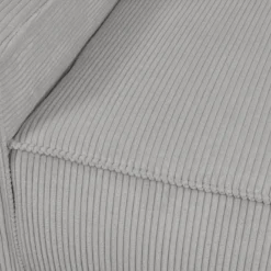 Fauteuil En Velours Côtelé Gris Clair AMELIA -Promos Fauteora Magasin fauteuil 19429455