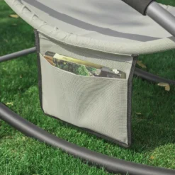 Fauteuil à Bascule Chaise Longue Transat De Jardin Avec Repose-pieds Et 1 Pochette Latérale, Bain De Soleil Rocking Chair - Crème SoBuy OGS28-MI -Promos Fauteora Magasin fauteuil 19507165