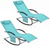 SoBuy OGS28-HBx2 Lot De 2 Fauteuils à Bascule Avec Repose-Pieds - Turquoise -Promos Fauteora Magasin fauteuil 19507171