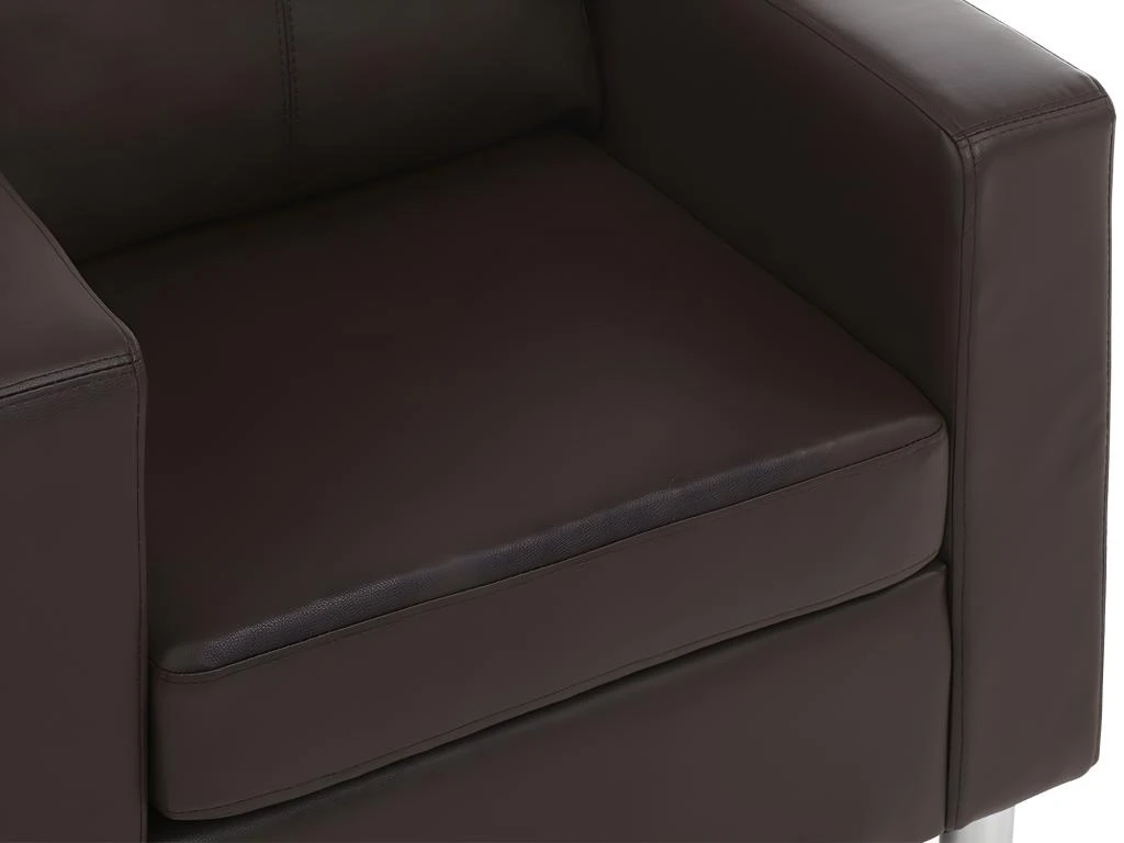 Fauteuil En Simili ACKLEY - Marron 6 Fauteuil En Simili ACKLEY - Marron – Image 4