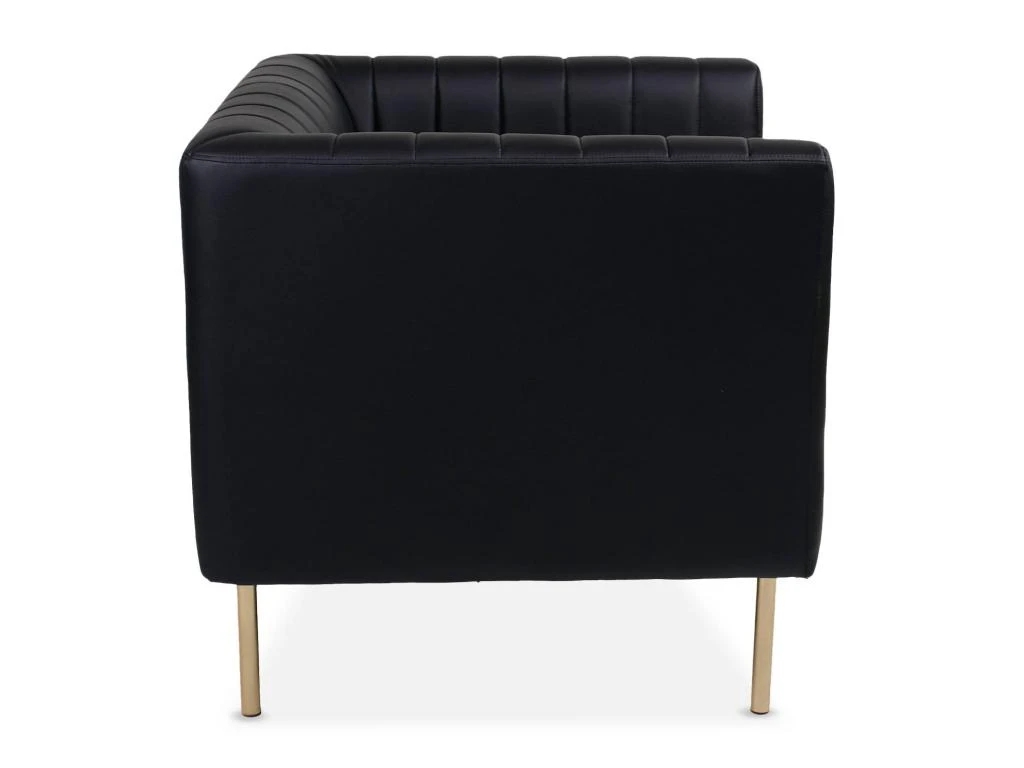 Fauteuil Moderne à Coutures Verticales Sacramento Simili Noir 6 Fauteuil Moderne à Coutures Verticales Sacramento Simili Noir – Image 4