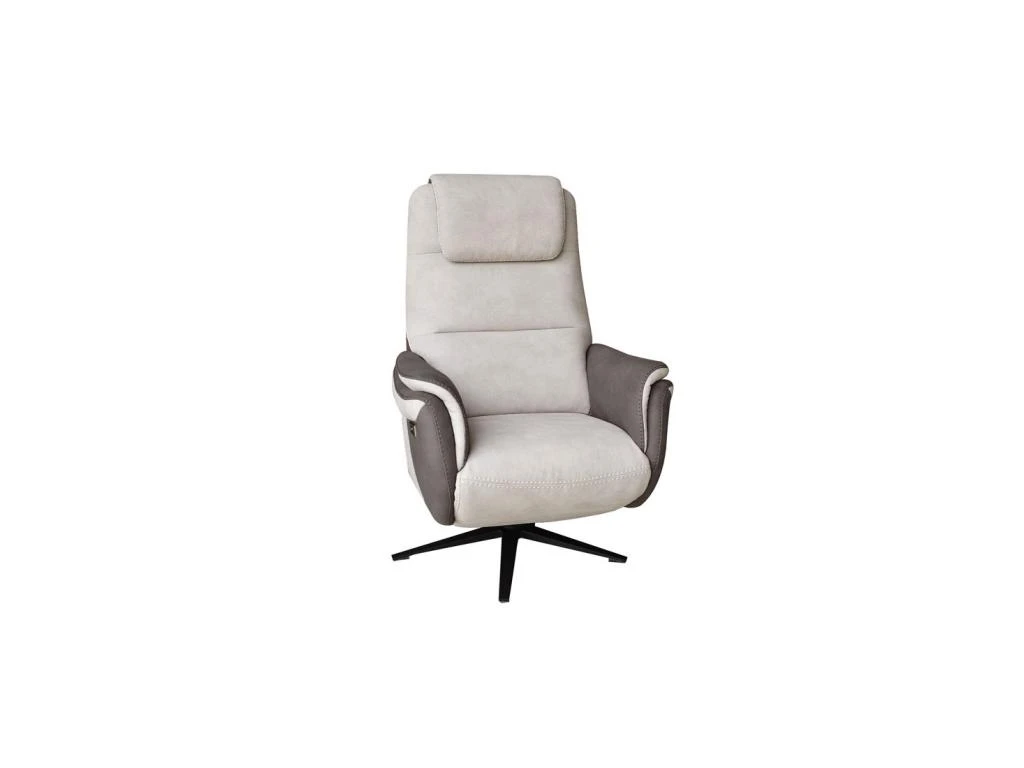 Fauteuil Pivotant Relax électrique Brun/Mastic - ZENIA 3 Fauteuil Pivotant Relax électrique Brun/Mastic - ZENIA