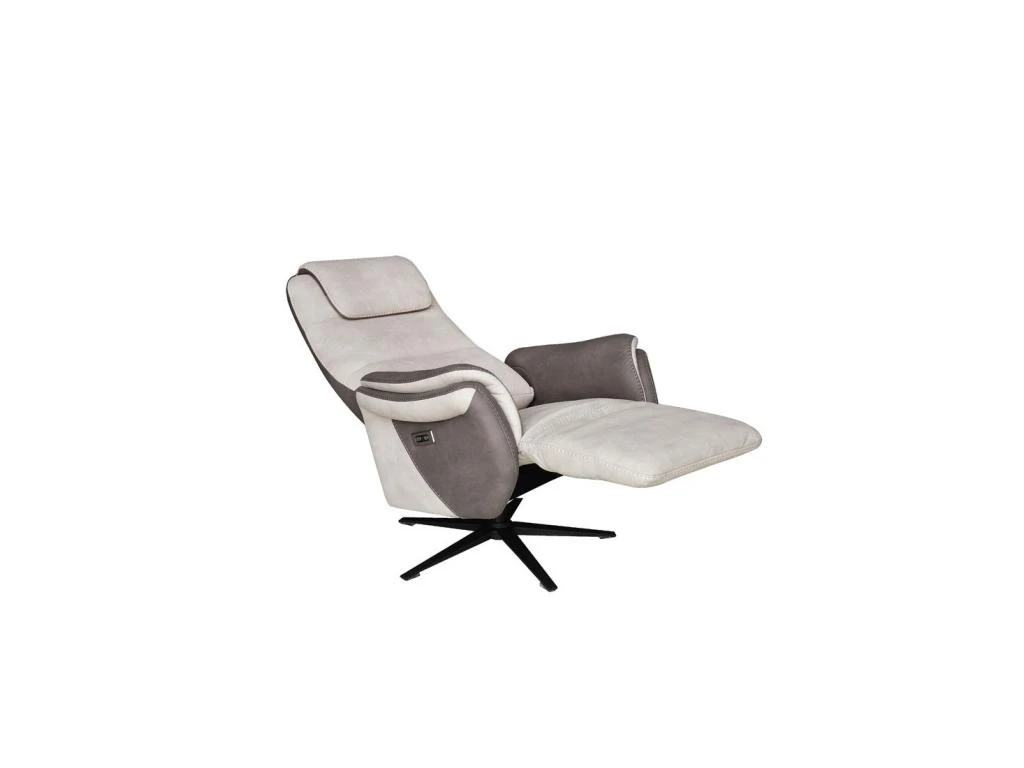 Fauteuil Pivotant Relax électrique Brun/Mastic - ZENIA 5 Fauteuil Pivotant Relax électrique Brun/Mastic - ZENIA – Image 3