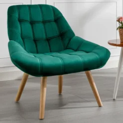 Fauteuil En Velours Vert LUOSTO -Promos Fauteora Magasin fauteuil 19823917