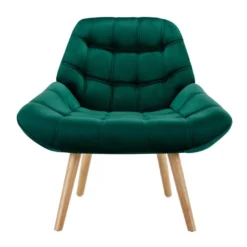 Fauteuil En Velours Vert LUOSTO -Promos Fauteora Magasin fauteuil 19823955