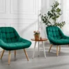 Fauteuil En Velours Vert LUOSTO -Promos Fauteora Magasin fauteuil 19823963