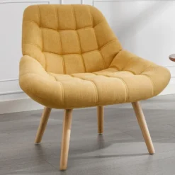 Fauteuil En Tissu Jaune Moutarde LUOSTO -Promos Fauteora Magasin fauteuil 19824117