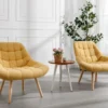 Fauteuil En Tissu Jaune Moutarde LUOSTO -Promos Fauteora Magasin fauteuil 19824173