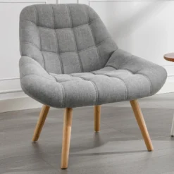 Fauteuil En Tissu Gris LUOSTO -Promos Fauteora Magasin fauteuil 19824281