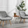 Fauteuil En Tissu Gris LUOSTO -Promos Fauteora Magasin fauteuil 19824321