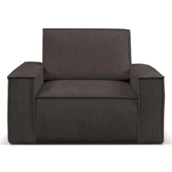 Fauteuil En Velours Côtelé Marron AMELIA -Promos Fauteora Magasin fauteuil 19914305