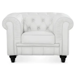 Grand Fauteuil Chesterfield Blanc