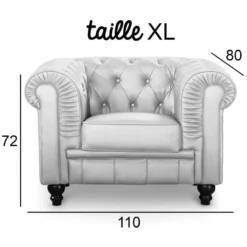 Grand Fauteuil Chesterfield Argent -Promos Fauteora Magasin fauteuil 19943399
