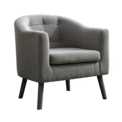 FauteuilSines(Pieds Noirs) 70X76X66Cm Gris - Venprodin