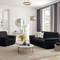 Fauteuil En Cuir THIBAULT - Noir