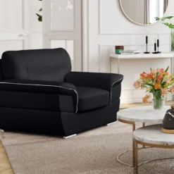 Fauteuil En Cuir THIBAULT - Noir -Promos Fauteora Magasin fauteuil 20084463