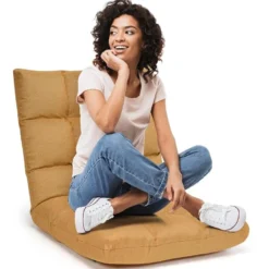 Canapé Paresseux Pliable, Chaise De Sol Rembourrée D’éponge, 108 X 56 X 12 Cm