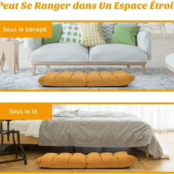 Canapé Paresseux Pliable, Chaise De Sol Rembourrée D’éponge, 108 X 56 X 12 Cm -Promos Fauteora Magasin fauteuil 20127927
