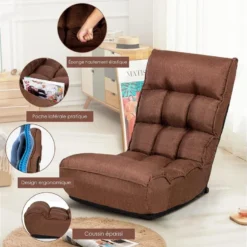 Chaise Pliable De Sol Relax - Dossier à 4 Position Réglable 90°-150° -Promos Fauteora Magasin fauteuil 20127949