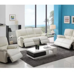 Fauteuil Relax électrique En Cuir MARCIS - Ivoire -Promos Fauteora Magasin fauteuil 202617