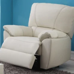 Fauteuil Relax électrique En Cuir MARCIS - Ivoire