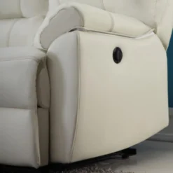 Fauteuil Relax électrique En Cuir MARCIS - Ivoire -Promos Fauteora Magasin fauteuil 202623