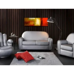 Fauteuil Main Pivotant CATCHY En Simili - Argenté -Promos Fauteora Magasin fauteuil 205329